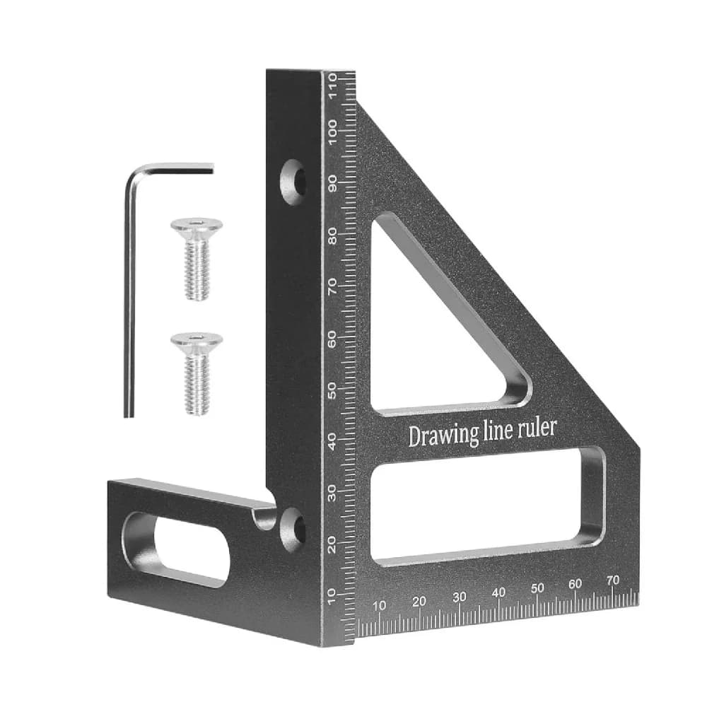 Aluminiowa trójkątna miara wielokątna 3D z kątomierzem