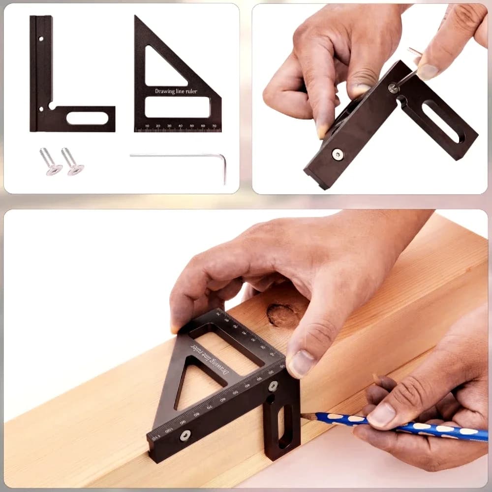 Aluminiowa linijka kątowa 3D wielokrotnego użytku