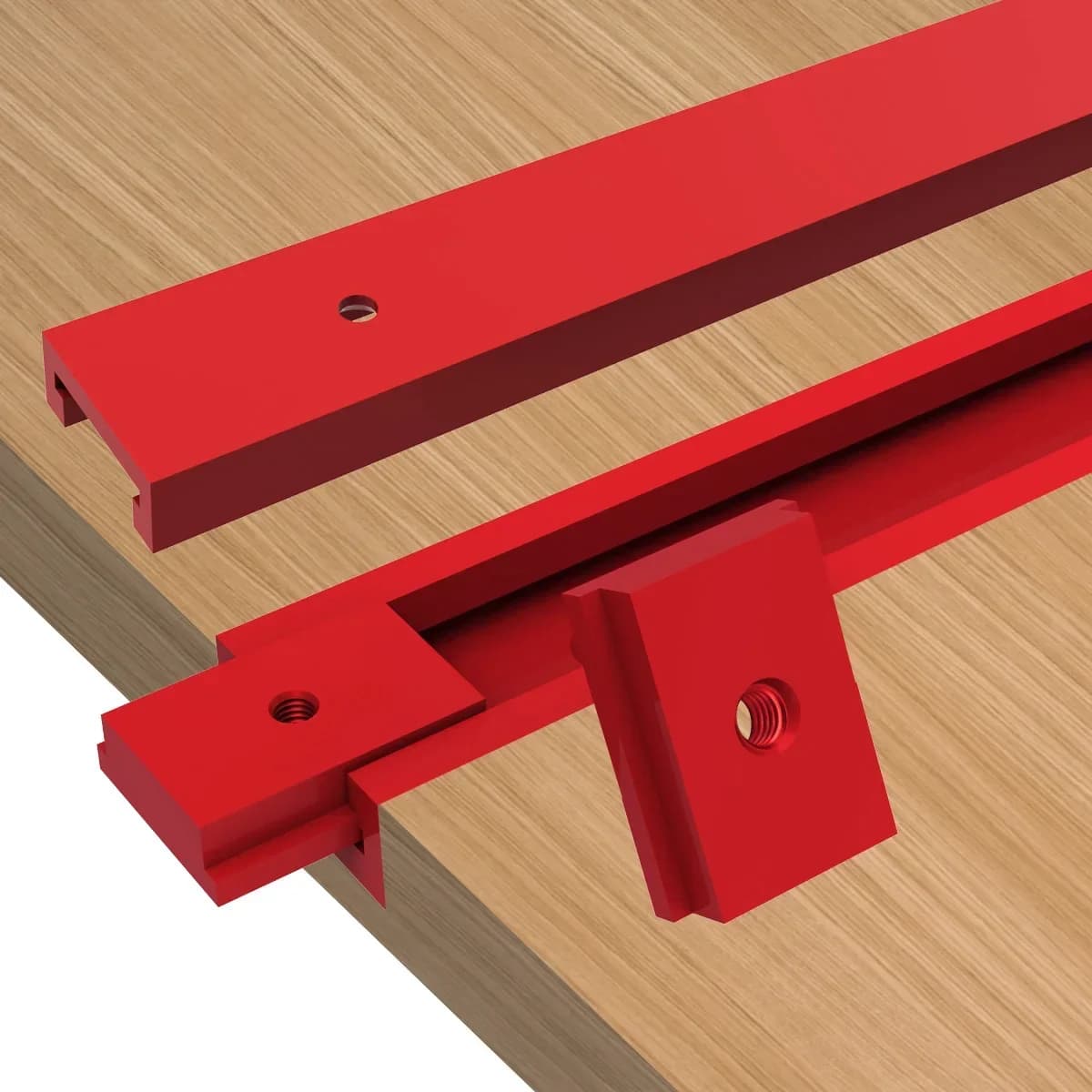 Zestaw 2 ciężkich aluminiowych szyn prowadzących do stołów tarczowych