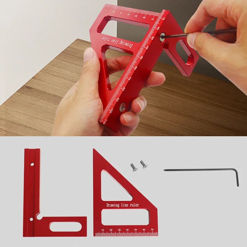 Aluminiowy kątomierz stolarski wielofunkcyjny