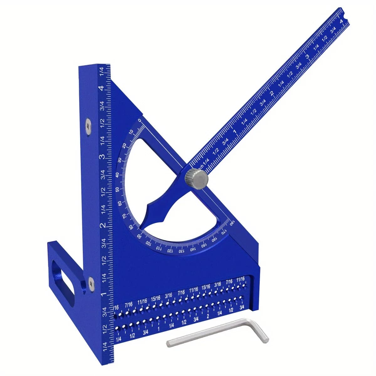 Aluminiowy regulowany kątomierz stolarski