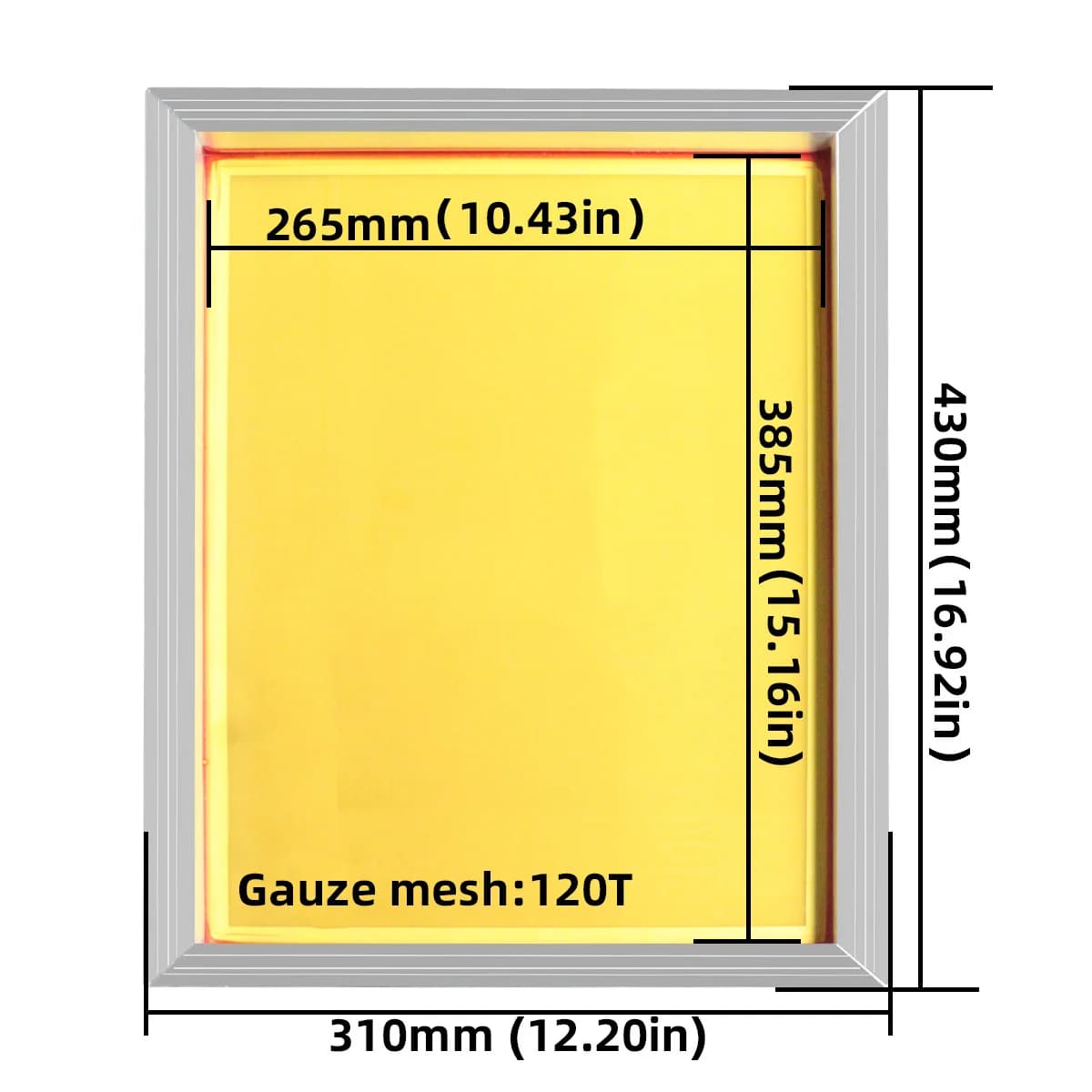 Aluminiowa rama sitodrukowa, 43x31 cm, 120T