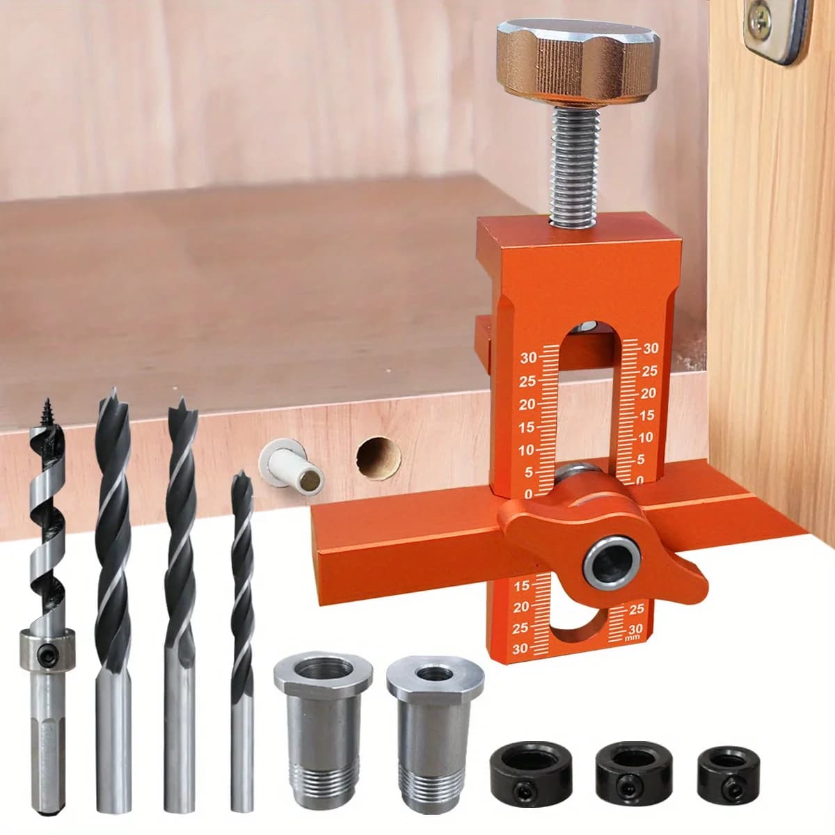 Szablon montażowy drzwi szafek 2w1 z prowadnicą do wiercenia