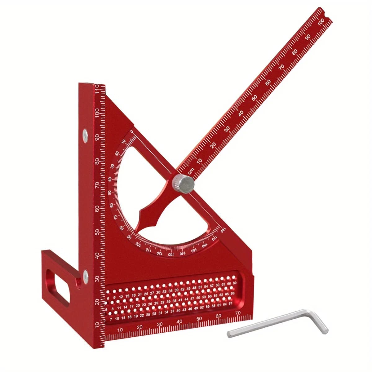 Aluminiowy regulowany kątomierz stolarski