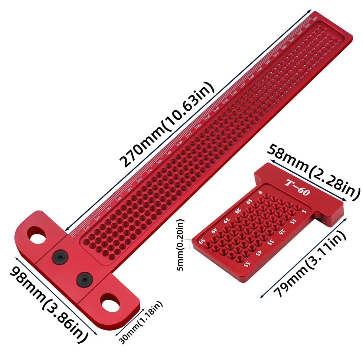 Linijka kreślarska typu T z aluminium 60-260mm