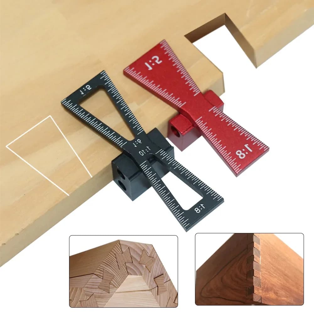 Zestaw aluminiowych szablonów do wyznaczania jaskółczych ogonów