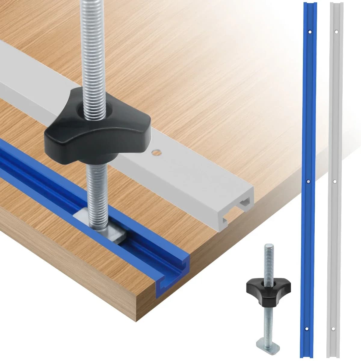 Szyna T-Track podwójna 500mm z zestawem pokręteł śrubowych T