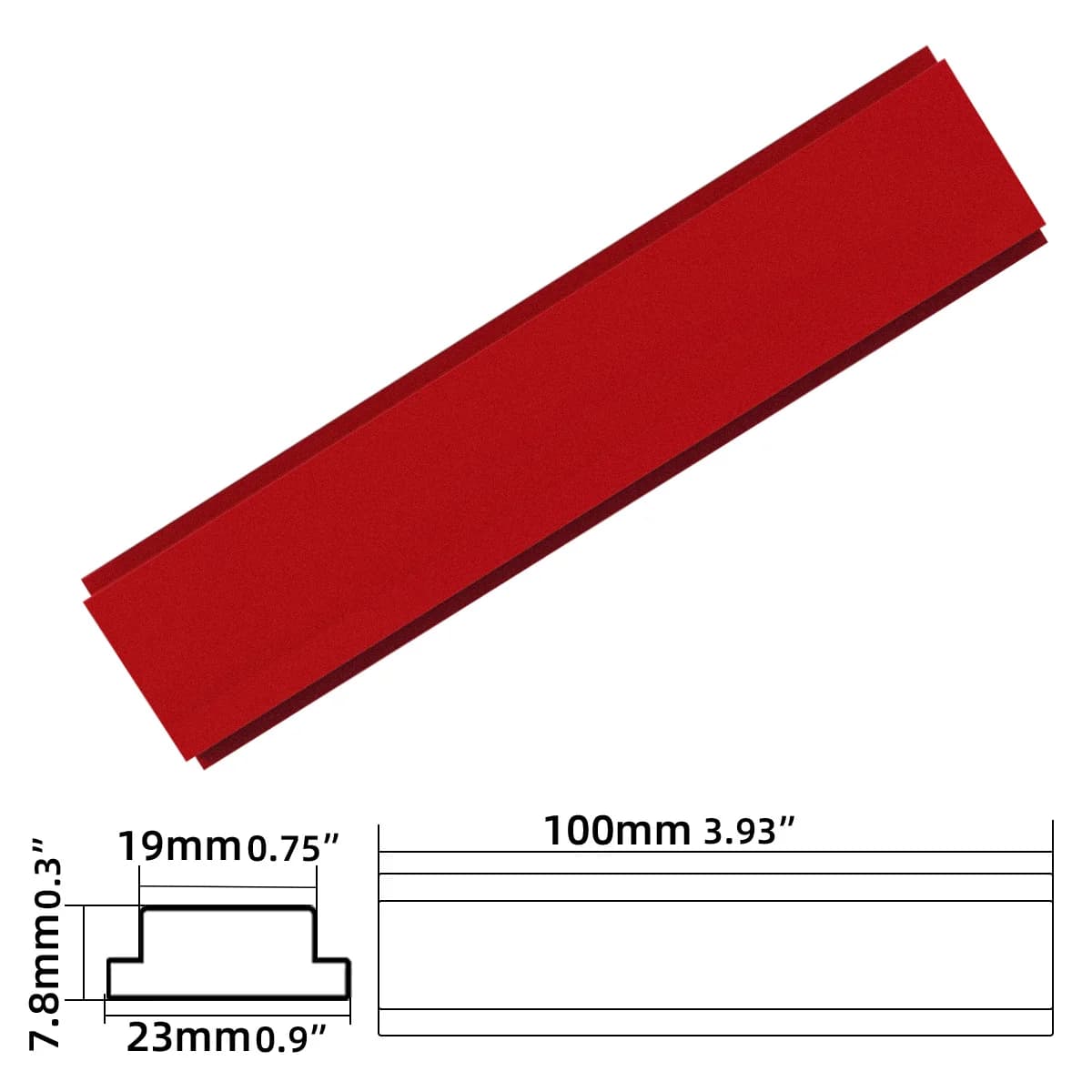Aluminiowy ślizg do piły ukosowej 100mm do stołów frezarskich