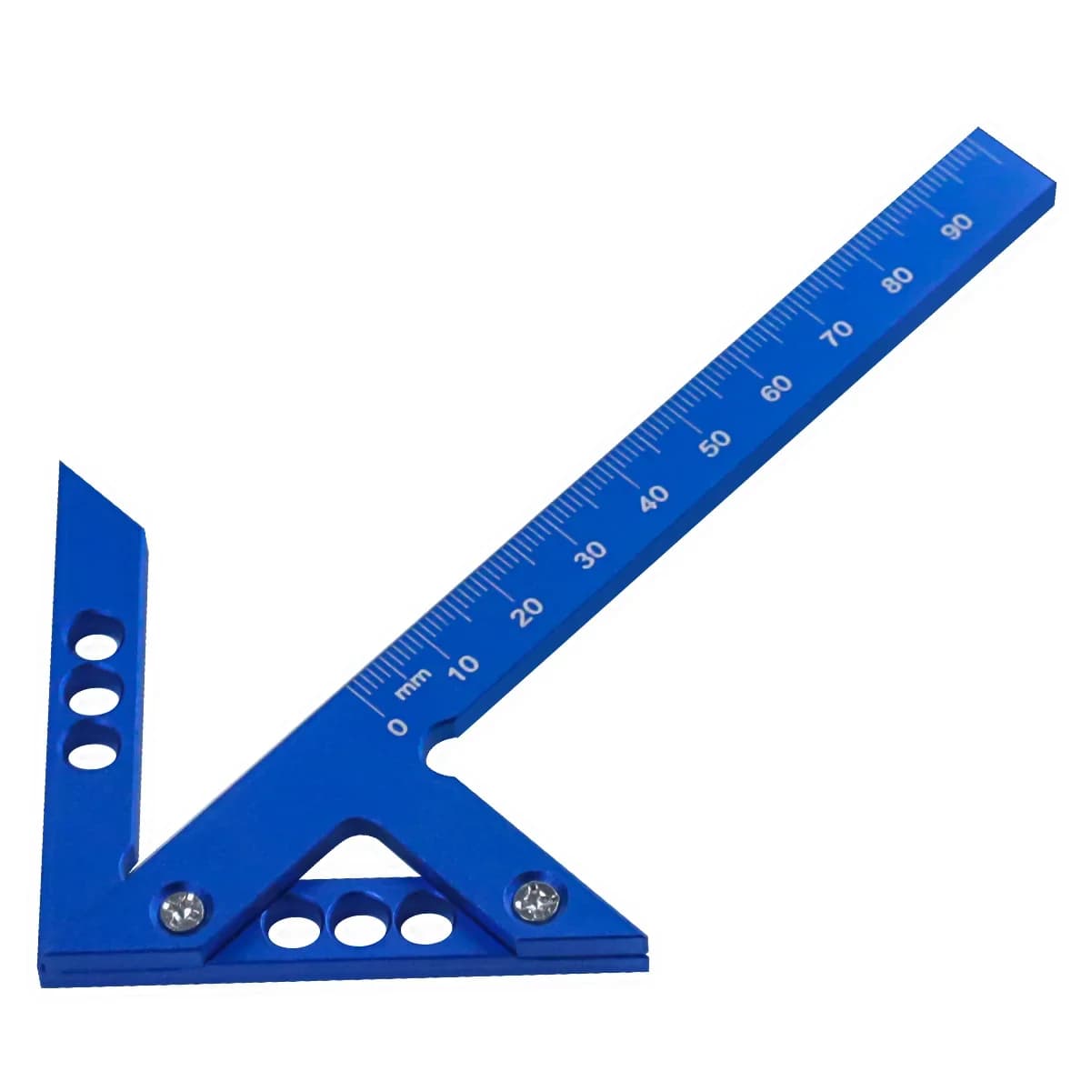 Aluminiowy kwadrat do wyznaczania środka z kątomierzem 45/90°