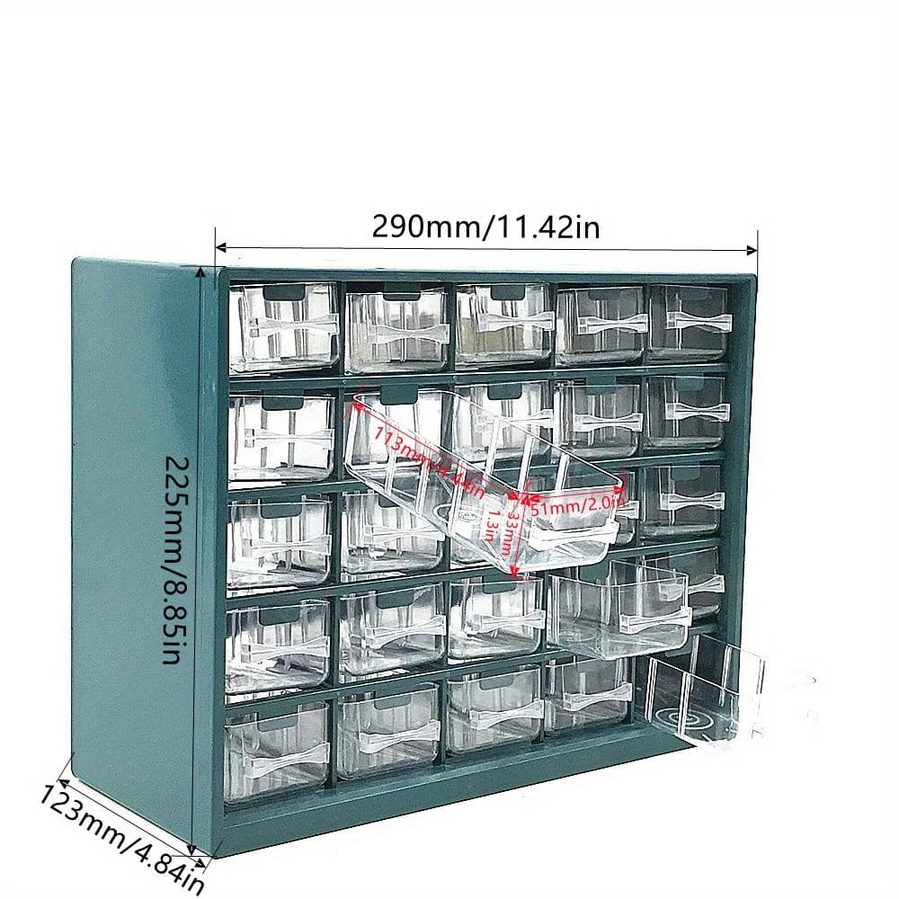 Ścienny organizer do drobnicy z 25 szufladkami