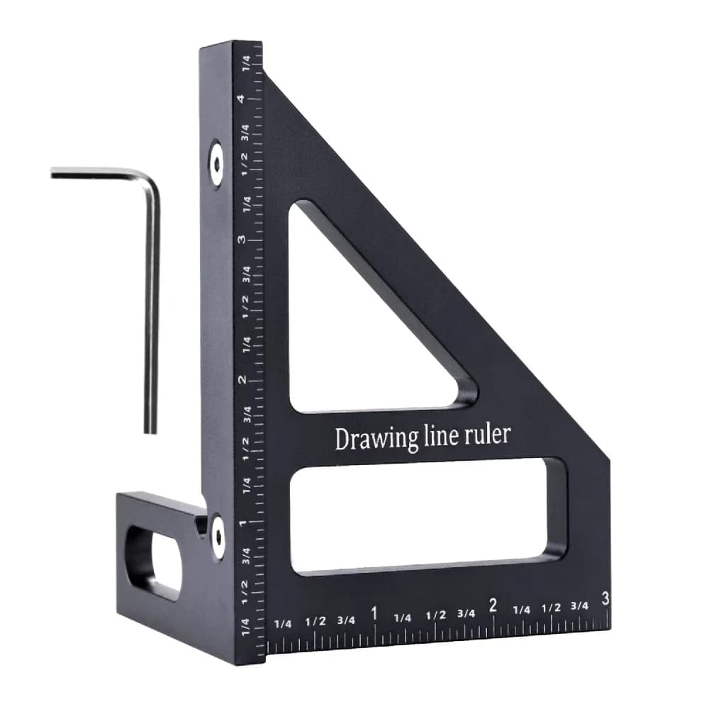 Aluminiowa trójkątna miara wielokątna 3D z kątomierzem