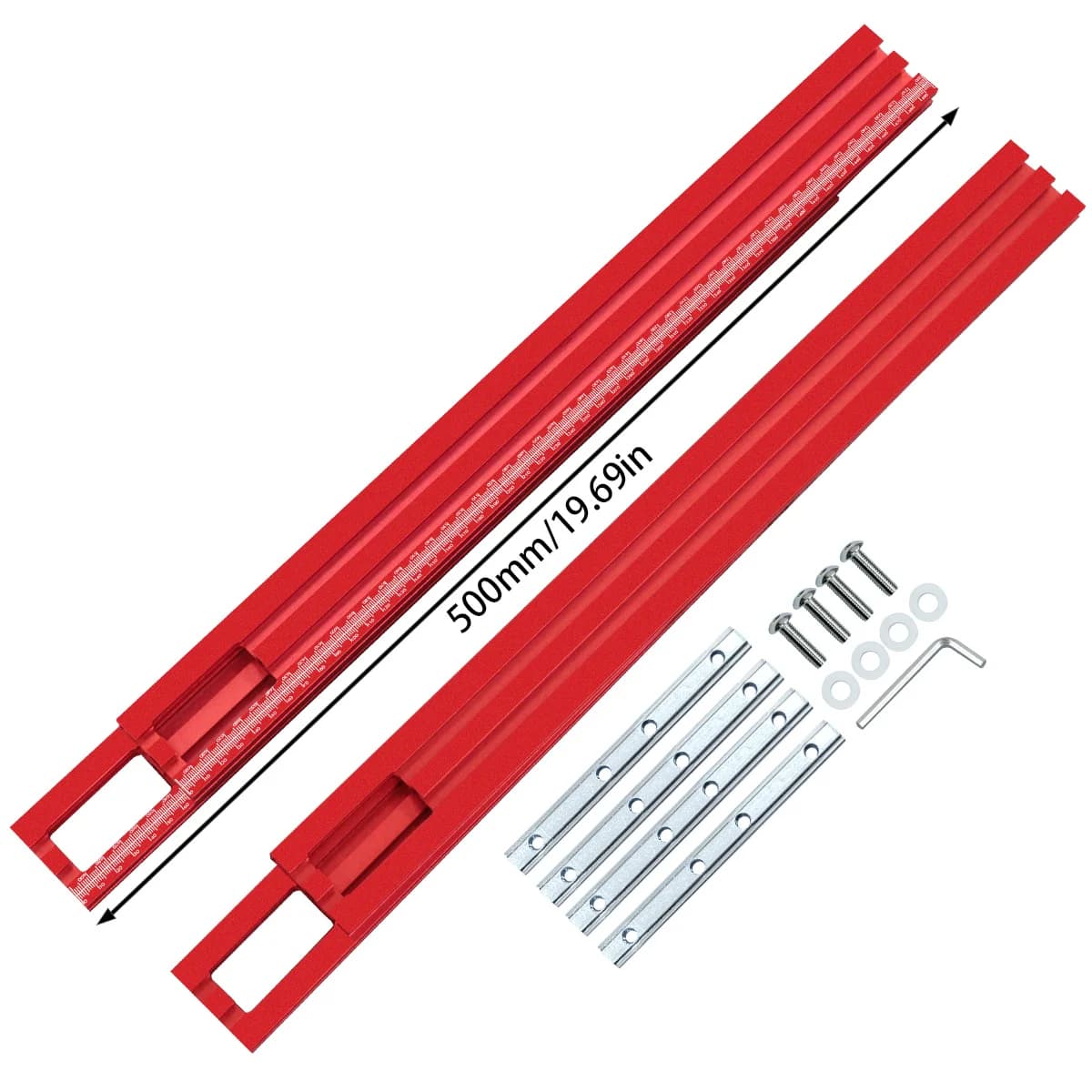 Regulowany system prowadnic do stołu frezarskiego z aluminium